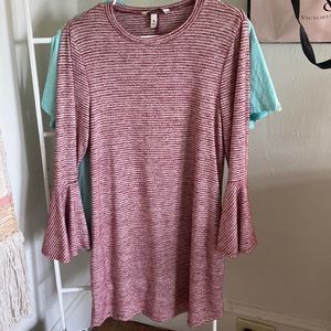 Red and white striped dress